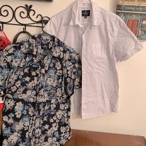 2 American eagle men’s button up shirts.